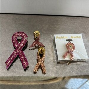 Bundle of Pink Ribbon Brooches